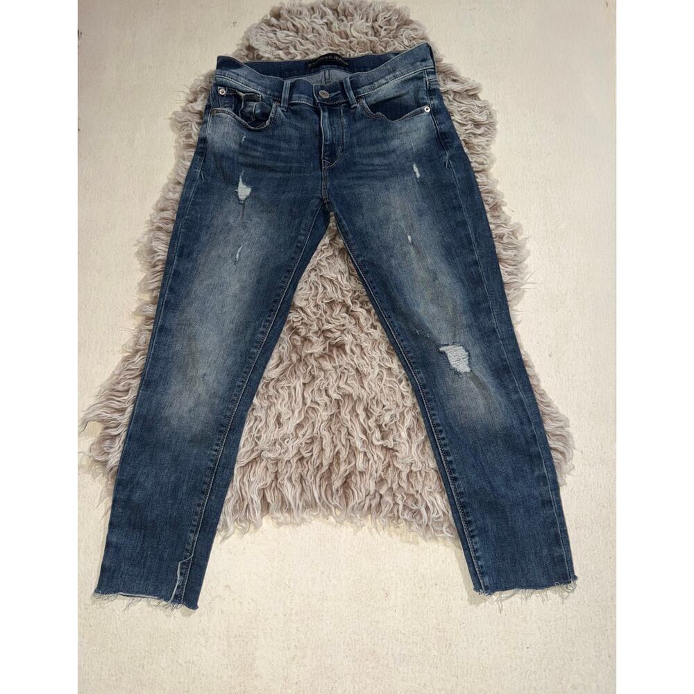 Express women’s distressed legging MIA mid rise blue jeans